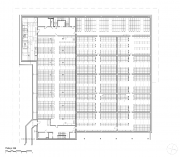 Depozitář Moravské zemské knihovny - Půdorys 2PP