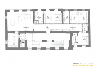 Rekonstrukce bytu u Obecního dvora - Půdorys - foto: under-construction architects