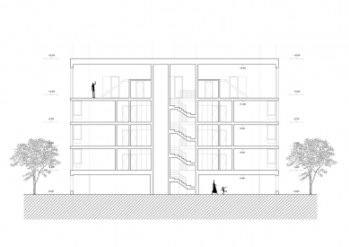 Podun Apartment Building - Cut B - foto: Kuklica Smerek architekti