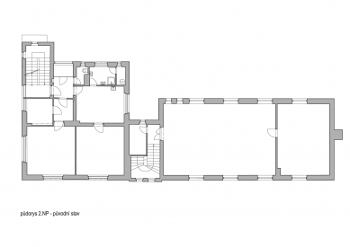 Protected workshop Mladá Boleslav - Floor plan 2nd floor - original state - foto: SBORWITZ Architekti