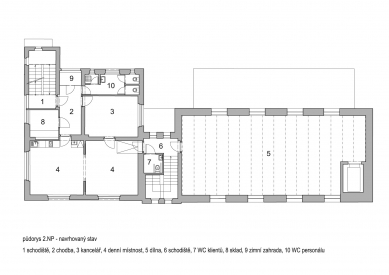 Protected workshop Mladá Boleslav - Floor plan 2nd floor - design - foto: SBORWITZ Architekti