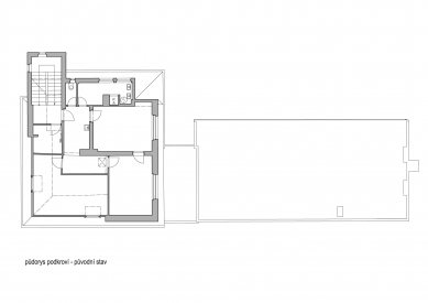 Protected workshop Mladá Boleslav - Floor plan of the attic - original state - foto: SBORWITZ Architekti