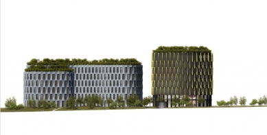 New construction of the AFI Vokovice administrative building - View