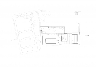 Summer Apartment Malenice - Floor plan 1st floor – current state