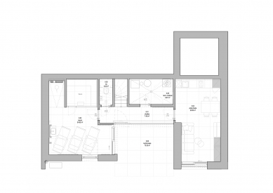 Interior of the show house in Bedřichov - Floor plan 1st basement - foto: Codein Architects