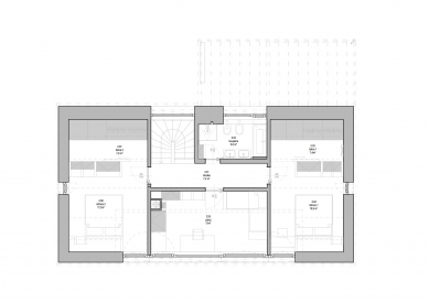 Interior of the show house in Bedřichov - Floor plan 2nd floor - foto: Codein Architects