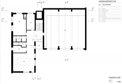 Fire Station Bílovice nad Svitavou - Floor plan 2nd floor - foto: P.P. Architects s.r.o.