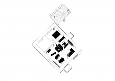 Reconstruction of a loft apartment in the Pink Mill project - <span>Exploded axonometry</span> - foto: Kilo / Honč