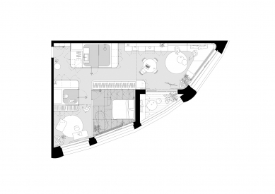 Skyflat  - Floor plan of the apartment - design - foto: Matej Hakár