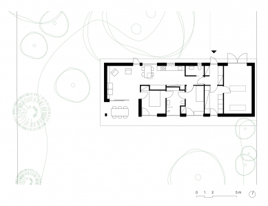 Vejminek v zahradě - Půdorys - foto: Architekt Vojtěch Malina