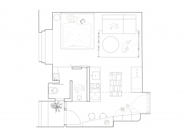 Painter’s Apartment Renovation - Floor plan of the apartment - design - foto: Plus One Architects