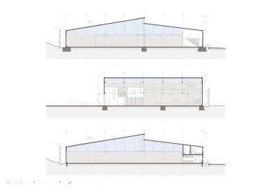 Hangár Zbraslavice - Řezy - foto: Studio Raketoplán