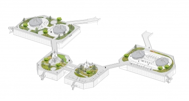 Reconstruction of the Křižík Pavilions - Axonometry
