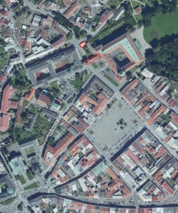 Vstupní objekt do zámeckých sklepů s trafostanicí - Situace