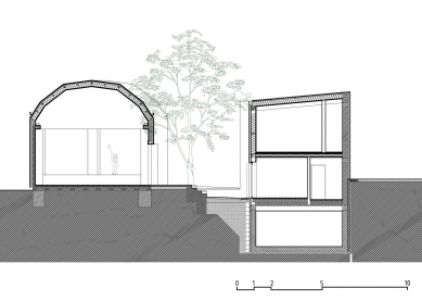 Kafé Ořech - Příčný řez - foto: ARCHiGROUP