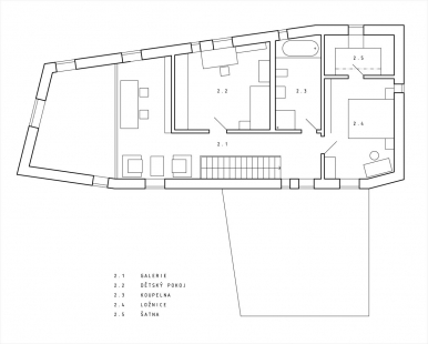 Modrý dům v Klánovicích - 2NP - foto: Vyšehrad atelier