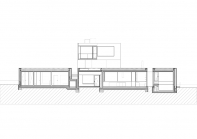 House with the Brdy view - Longitudinal section - foto: D3A s.r.o.