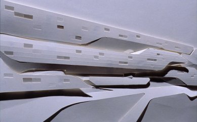 Pierres Vives - projekt archivu, knihovny a sportoviště - Papírový reliéf - foto: © Zaha Hadid Architects