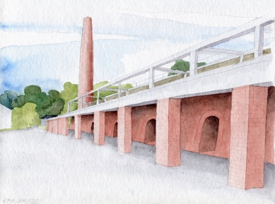 Shooting range in Knezmost - Watercolor - foto: Rusina Frei