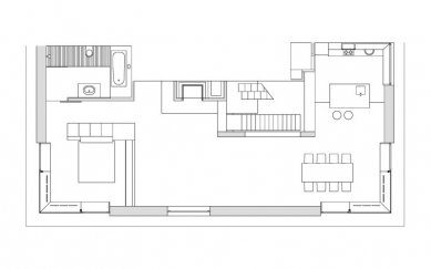Nástavba - novostavba obytného podlaží se střešní terasou - Půdorys - foto: © studio pha