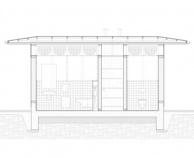 Veřejné toalety v parku - Řez - foto: Naumann Wasserkampf Architekten