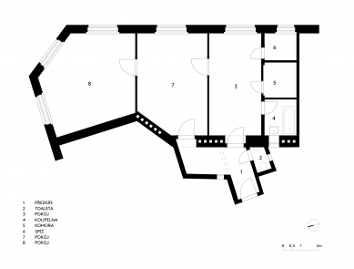 Housing between angles - Floor plan – original state