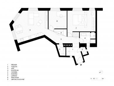 Housing between angles - Floor plan – current state