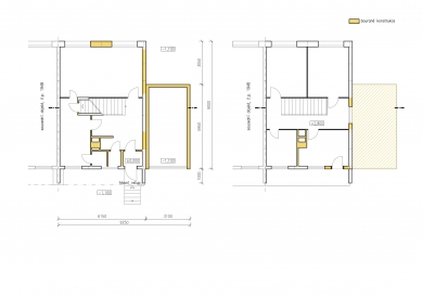 Renovation of half of the duplex in Petřiny - Floor plans - original condition - foto: OVA