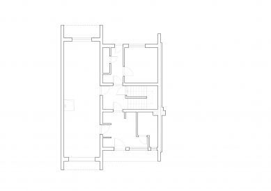 Rekonstrukce rodinného domu v Čimicích - Půdorys 1.np - původní stav - foto: Plus One Architects s.r.o.
