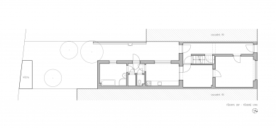 Reconstruction of a row house on Berkova Street - Floor plan 1st floor - original state