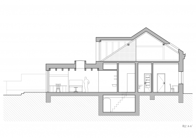 Reconstruction of a row house on Berkova Street - Cut AA