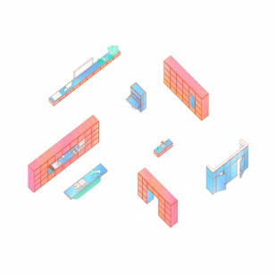 Rekonstrukce prvorepublikového bytu v Brně - Axonometrie