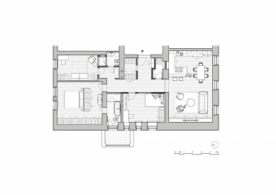 Byt Vila Bianca - Axonometrie - foto: Komon architekti