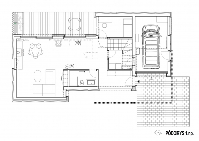 RD Záhorie - Ground floor plan - foto: KubisArchitekti