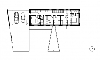 Dům s jezírkem - Půdorys vstupního podlaží - foto: Stempel & Tesař architekti
