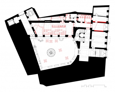 Kavárna Emil v Galerii města Bratislavy - Půdorys - návrh - foto: n-1