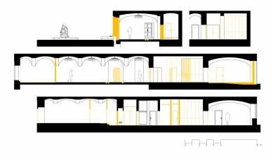 Kavárna Emil v Galerii města Bratislavy - Řezy - původní stav - foto: n-1