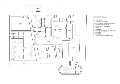 Theater Poprad - Floor plan 1st basement - foto: zerozero
