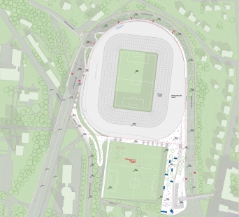 Nové Bazaly - 2. místo v soutěži - Situace - foto: querkraft architekten