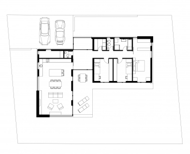 Novostavba rodinného domu v Šestajovicích - Půdorys