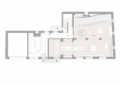 Showroom with filming equipment - Floor plan 1st floor - foto: SKARCH
