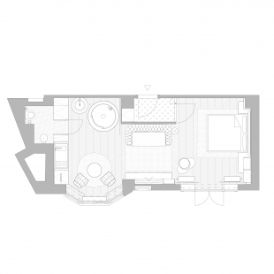 Apartmán v Dlouhé - Půdorys - návrh - foto: SKARCH