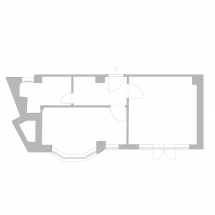 Apartmán v Dlouhé - Půdorys - původní stav - foto: SKARCH