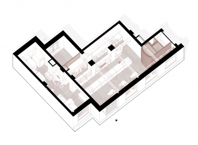 Remeselná pekáreň Buny Bakery - Axonometrie - foto: HUBINSKY atelier