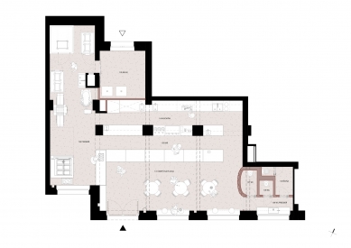 Remeselná pekáreň Buny Bakery - Půdorys - foto: HUBINSKY atelier