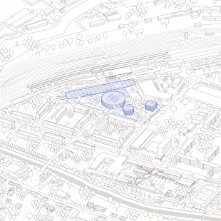 Křižanova sawmill - winning project - <translation>Axonometry</translation> - foto: MACH, ARAMÉ studio