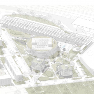 Křižanova sawmill - winning project - <translation>Axonometry</translation> - foto: MACH, ARAMÉ studio