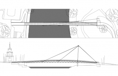 Pedestrian bridge over the Berounka - Plans - foto: AP atelier
