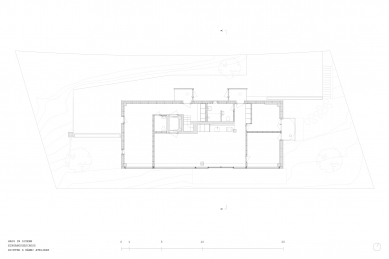 Dům se třemi byty - Půdorys vstupního podlaží - foto: Richter Hänni Ateliers