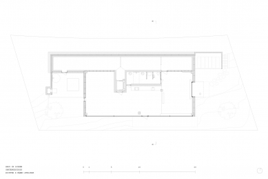 Dům se třemi byty - Půdorys zahradního podlaží - foto: Richter Hänni Ateliers
